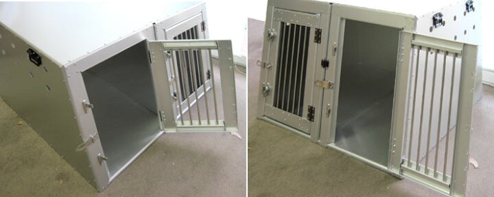 楽天市場】アルミ輸送犬舎 2頭用【幅95×奥行：天面62・底面75×高さ60cm  