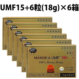 楽天1位 マヌカハニー キャンディ UMF 15+ 6箱 36粒 Honey Japan ハニージャパン ハニードロップレット マヌカ 蜂蜜 はちみつ 飴 のど飴 ドロップ 抗菌 贈り物 喉ケア 自然食 100%成分マヌカハニー のどあめ ニュージーランド産 マヌカハニー100％ 喉 MANUKA 6粒入 umf15＋