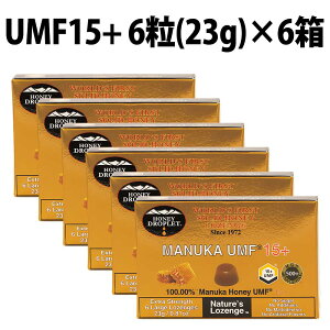 楽天1位 マヌカハニー キャンディ UMF 15+ 6箱 36粒 Honey Japan ハニージャパン ハニードロップレット マヌカ 蜂蜜 はちみつ 飴 のど飴 ドロップ 抗菌 贈り物 喉ケア 自然食 100%成分マヌカハニー の