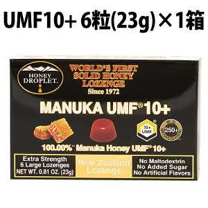 マヌカハニー キャンディ UMF 10+ 1箱 6粒 Honey Japan ハニージャパン ハニードロップレット マヌカ 蜂蜜 はちみつ 飴 のど飴 ドロップ 高級 抗菌 贈り物 喉ケア 活性 自然食 100%成分マヌカハニー