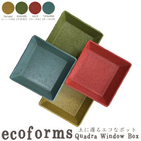 【送料無料】ecoforms(エコフォームズ)　クアドラソーサー【SQ1】　 観葉植物　多肉植物　寄せ植え　ポット　鉢植え　自然に優しい　エコポット　ソーサー　受け皿　お皿