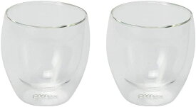 パール金属 PYREX パイレックス グラス タンブラー 250ml 2個組 ダブルウォール 耐熱ガラス 真空 断熱 保冷 CP-8540