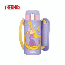 サーモス 真空断熱ストローボトル 0.41L ラプンツェル パープルピンク FJV-400FDS PL-P 【THERMOS 水筒 子供用 キッズ ワンタッチ プリンセス 食洗機対応 保冷 パッキン一体型 ポーチ付き】