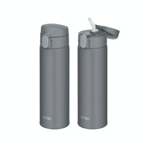 サーモス 真空断熱ストローボトル 0.51L ダークグレー FKA-500 DGY 【THERMOS 水筒 食洗機対応 保冷 パッキン一体型 スリム 丸洗いOK スポーツドリンクOK】