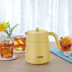 送料無料 サーモス TTE−700 BE 真空断熱ティーポット 700ml ベージュイエロー【保温保冷/イエロー/おしゃれ/シンプル/紅茶/お茶/プレゼントにも/ストレーナー付き】