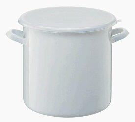 高木金属 ホーローストックポット 丸型 20cm HSP-M20 6L フタ付き レシピブック付き　【容器 琺瑯 ほうろう ぬか漬け 漬物 梅干し 味噌 蓋】