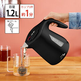 T-fal ジャスティン ロック ブラック 1.2L KO5908JP　【セブジャパン 電気ケトル ポット 空焚き防止 オートオフ お湯漏れロック 大容量 片手 持ちやすい 注ぎやすい あっという間に 送料無料】