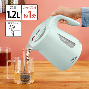 T-fal ジャスティン ロック セージグリーン 1.2L KO5903JP 【セブジャパン 電気ケトル ポット 空焚き防止 オートオフ お湯漏れロック 大容量 片手 持ちやすい 注ぎやすい あっという間に 送料無