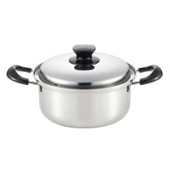 ヨシカワ インテグレード 両手鍋 22cm 4.5L SJ3396 IH対応 ガス火対応 【送料無料 日本製 ステンレス 国…