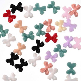 ＼本日P最大10倍／【当店買い回りで】 ネイルパーツ リボン 6mm ミックス 300個 3D 立体 デコ レジン ネイルアート ハンドメイド ジェルネイル パーツ BD3161