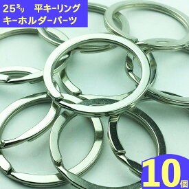 【2点以上まとめ買いで得得】 キーホルダーリング　10個　25mm　シルバー　二重リング　キーホルダーパーツ　キーホルダー金具　アクセサリーパーツ　ハンドメイドパーツ　（AP0078）