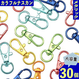 ＼本日ポイント5倍／【まとめ買いがお得】 ナスカン カラフル 32mm 30個 メタリック キーホルダー 回転フック パーツ フック 金具 基礎金具 接続金具 大容量 ストラップ アクセサリーパーツ ハンドメイドパーツ 手芸パーツ クラフトパーツ BD3572
