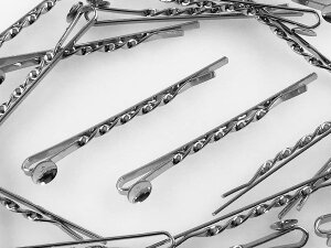 \本日ポイント5倍/【まとめ買いがお得】 ヘアピン パーツ 40個 6mmお椀台座付き スパイラル型 54mm シンプル シルバー アクセサリー ヘアアクセサリー 金具 ヘアクリップ