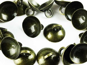 【2点以上まとめ買いで得得】 ガラスドーム キャップ 8mm 金古美 20個 カン付き 金具 ビーズキャップ ビーズカバー お椀型 ハンドメイドパーツ アクセサリーパーツ 手芸パー