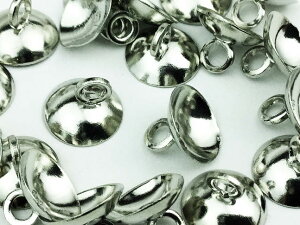 【2点以上まとめ買いで得得】 ガラスドーム キャップ シルバー 20個 8mm カン付き ビーズキャップ ビーズカバー お椀型 ハンドメイドパーツ アクセサリーパーツ 手芸パーツ