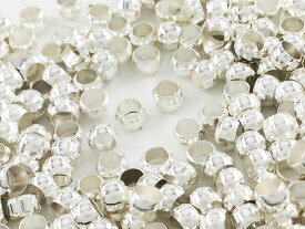 【2点以上まとめ買いで得得】 つぶし玉　3mm　200個　シルバー　白銀　かしめ玉　カシメ玉　紐留め金具　手芸用　留め具　紐留め　ひも留め　金具　ハンドメイドパーツ　アクセサリーパーツ　（AP0605）