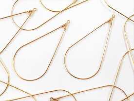 【2点以上まとめ買いで得得】 フープ　パーツ　しずく　ゴールド　KC金　20個　53x26　カン付き　しずく型　フープ金具　しずく形　枠　ドロップ　チャーム　ピアス　イヤリング　パーツ　金具　アクセサリーパーツ　AP1253