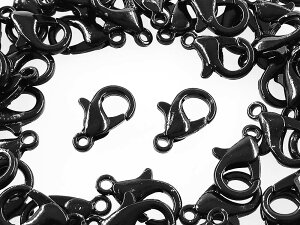 \本日ポイント5倍/【まとめ買いがお得】 カニカン ブラック 200個 12X8 金具 留め具 黒 ストラップ キーホルダー パーツ 金具 ネックレス ブレスレット アクセサリー 留