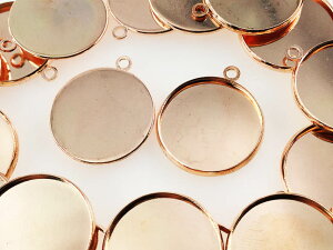 \本日ポイント5倍/【まとめ買いがお得】 ミール皿 丸 ピンクゴールド 20枚  外径約22mm内径約20mm 台座 レジン台座 レジンパーツ レジン枠 セッティング台座 アクセサリーパー