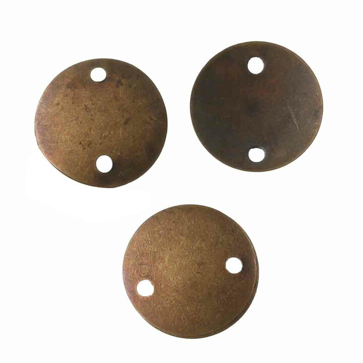 楽天市場 メタルパーツ 丸 10mm アンティーク 100個 両穴有 金古美 メタルプレート ラウンド 金具 アクセサリー パーツ Ap1760 Kkfn