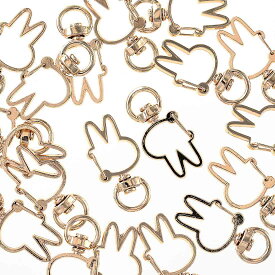 ＼本日ポイント5倍／【まとめ買いがお得】 キーホルダー　パーツ　ゴールド　うさぎ　20個　ナスカン　金具　ウサギ　アクセサリー　ハンドメイド　手芸 AP2756