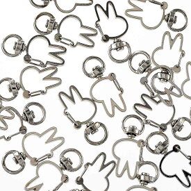 【2点以上まとめ買いで得得】 キーホルダー　パーツ　シルバー　うさぎ　20個　ナスカン　金具　ウサギ　アクセサリー　ハンドメイド　手芸 AP2757