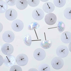 \本日ポイント5倍/【まとめ買いがお得】 ピアス パーツ 丸 40個 セット オーロラ 白 ホワイト まる ラウンド アクセサリー ハンドメイド 手芸 AP2772