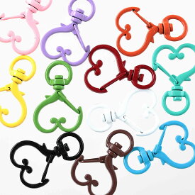 【2点以上まとめ買いで得得】 キーホルダー パーツ ハート 20個 カラフル ナスカン 金具 ハンドメイド 手芸 BD3052