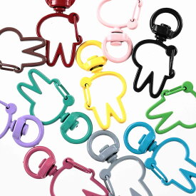 【2点以上まとめ買いで得得】 ナスカン カラフル キーホルダー パーツ ウサギ 20個 金具 アニマル うさぎ 手芸 BD3058