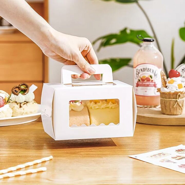 楽天市場】ケーキボックス 10個 ラッピング ケーキ箱 手持ち型 ケーキ 