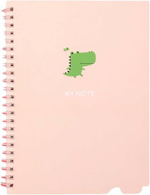 手帳 A5 日付なし 80ページ紙 横14.8×縦21cm マグネットタイプ 動物柄 メモ 120g厚い紙 横罫線入り 中型ノート オレンジ グリーン PU 紙 ビジネス手帳 筆記用 リングカバータイ