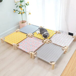 ペット行軍ベッド 犬小屋 夏 小型犬の寝床 木製の猫マット 四季は猫のマットが使えます 分解洗濯しやすい 猫小屋 猫用 涼感冷感マット シート ワンチャン 猫ちゃん 夏 屋内 暑さ対策 熱中症