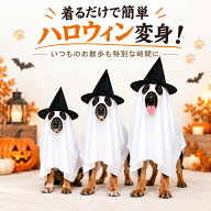 犬 ハロウィン コスチューム ゴースト 幽霊 おばけ 犬服 ペット服 仮装 コスプレ ハロウィン衣装 魔女帽…