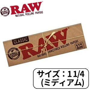RAW ペーパー ロウ クラシック CLASSIC ミディアム 1 1/4 (76mm) 50枚入り たばこ 手巻きたばこ 巻き紙 紙 巻たばこ 1個