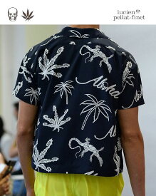 ルシアンぺラフィネ アロハシャツlucien pellat-finet aloha Shirt スカル　リーフ