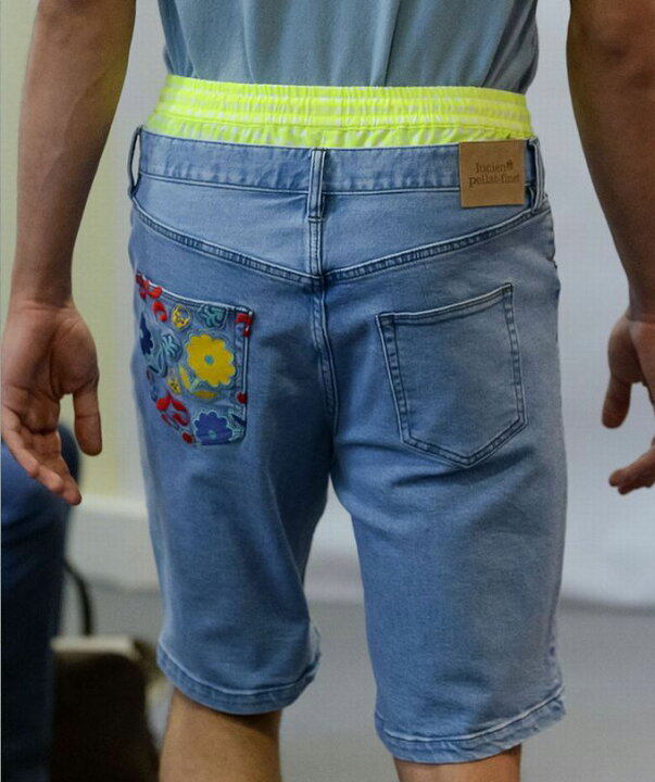 楽天市場】ルシアンペラフィネ 花刺繍デニムショーツ ショートパンツ 
