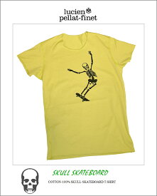 ルシアンぺラフィネ スカル スケルトン スケートボード プリント Tシャツlucien pellat-finet Skeleton Skateboard Tshirt