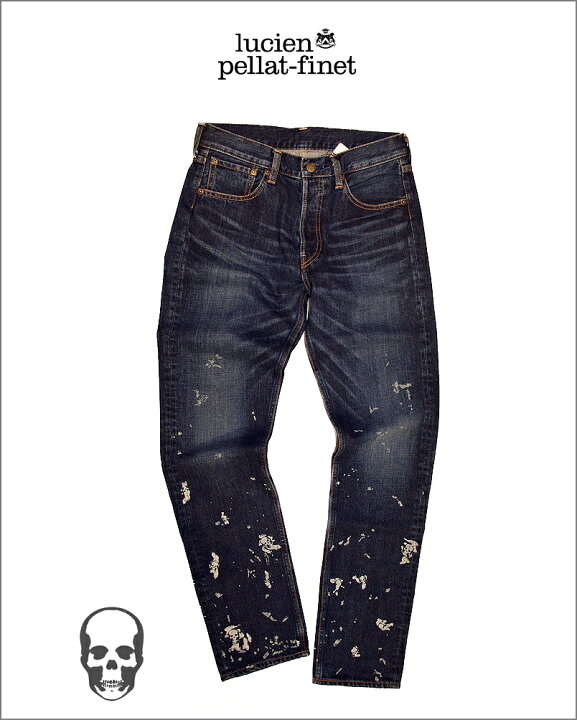 楽天市場】【lucien pellat-finet”Skull-PaintDenim”indigo 