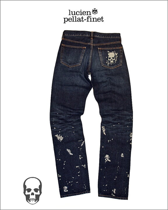 楽天市場】【lucien pellat-finet”Skull-PaintDenim”indigo 