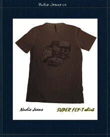 Nudie Jeans ヌーディージーンズ SuperFly プリントTシャツ black 国内正規品