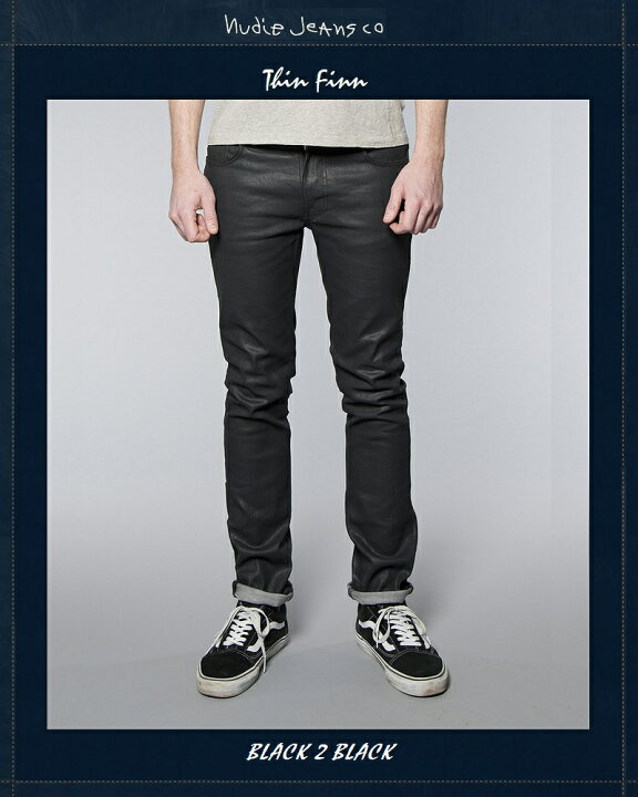 楽天市場 ヌーディージーンズ Nudiejeansシンフィン ブラックコーテッド L30thinfinn Black 2 Black 北欧 スウェーデン ブラックデニム ブラックジーンズ Knock Knock Puchic