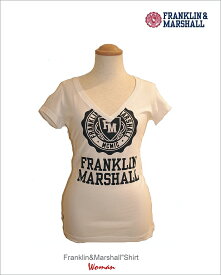 フランクリン＆マーシャル Franklin＆Marshall プリント Vネック Tシャツ イタリア レディス 女性用