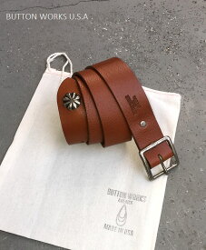 ボタンワークス アメリカ エンドコンチョ ベルト アメリカ製 ButtonWorks America EndConcho Belt Lt.Brown