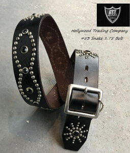 HTC�@�n���E�b�h�g���[�f�B���O�J���p�j�[�@�X�^�b�Y�x���g�@��53 StudsBelt Snake Black/silver/Black 1.75HollywoodTradingCompany�@made in USA �X�l�[�N �u���b�N�@�A�����J��