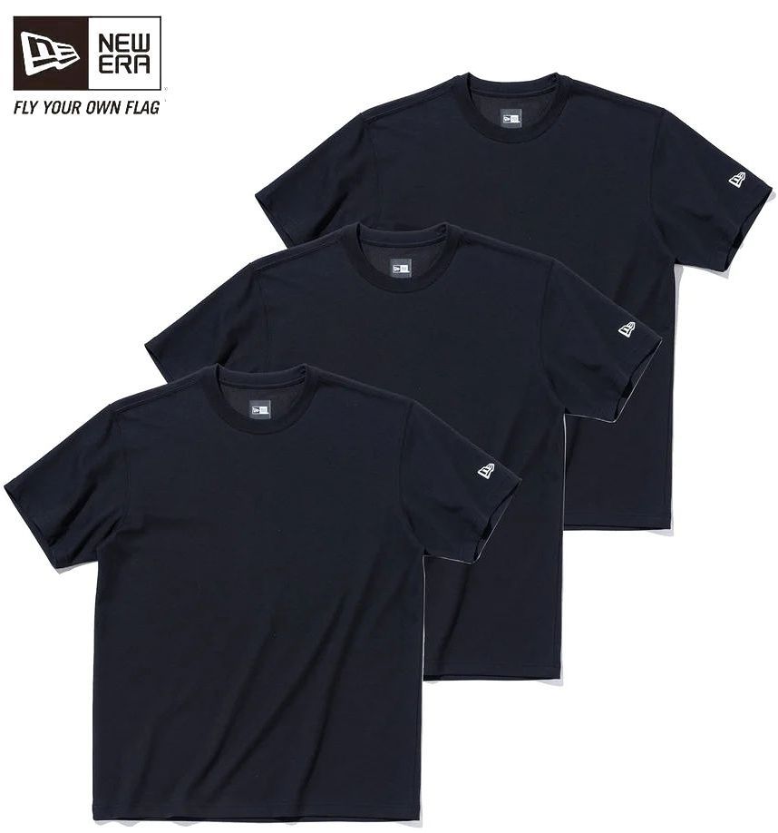 ニューエラ NEW ERA 3-Pack 3枚セット 半袖 パフォーマンス Tシャツ ブラック 高機能素材 吸汗速乾性、抗菌、UVカット機能 パッケージ入り 13561860のサムネイル