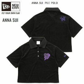 ニューエラ　NEW ERA　ANNA SUI アナ スイ　WOMEN'S 半袖 ポロシャツ　パイル　ブラック　限定モデル　在庫限り 14124544　世界的ウィメンズブランドANNA SUIとのコラボコレクション　ユニセックス