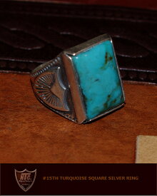 HTC【♯TURQUOISE-SQUARE.SilverRing】【ターコイズ・スクエア・シルバー925.リング】
