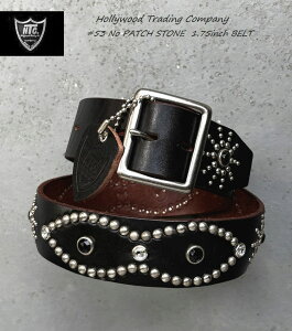 HTC�@�n���E�b�h�g���[�f�B���O�J���p�j�[�@�X�^�b�Y�x���g�@��53 �m�[�p�b�`�@StudsBelt No Patch Black/silver/Black 1.75HollywoodTradingCompany�@made in USA �u���b�N�@�A�����J��