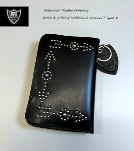 HTC�@�n���E�b�h�g���[�f�B���O�J���p�j�[�@�{�[�����A���[�@�|��@�E�H���b�g�@�~�f�B�A���@�A�����J���@�X�^�b�Y�@�^�C�v2�@���zHollywoodTradingCompany�@ Born��Arrow Umbrella MediumWallet Black/Silver