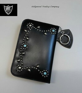 HTC�@�n���E�b�h�g���[�f�B���O�J���p�j�[�@�G�X�G�k33�@�^�[�R�C�Y�@�E�H���b�g�@�A�����J���@�X�^�b�Y�@�^�C�v2�@���zHollywoodTradingCompany�@ SN33TQ MediumWallet Black/Silver